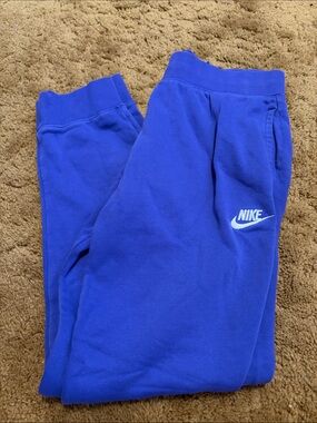 Nike Kids purple Jogger Sweatpants with White Swoosh
